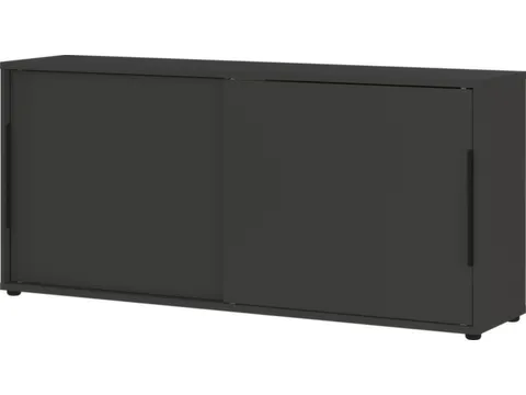 schuifdeurkast,HxBxD 740x1600x400mm,2xhouten vloer,romp grafiet