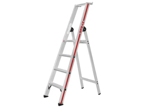 trapladder,eenzijdig,4treden,stand H 0,93m,balk L 1,7m,aluminium