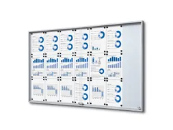 Vergrendelbaar notitiebord Indoor Slim 21xA4 met Schuifdeuren Zilver