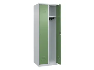 locker,HxBxD 1850x600x500mm,2vak,vak B 300mm,cil.-slot,staand op vloer - 1