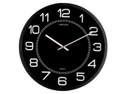 Wandklok Unilux Mega Ø57,5cm zwart cijferaanduiding