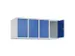 opzetkast,v. locker,4vak.,vak B 300mm,HxBxD 500x1200x500mm,vleugeldeur