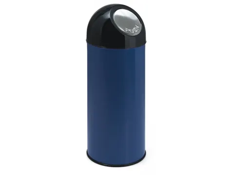 Afvalbak met pushdeksel en binnenemmer 55 Liter Blauw