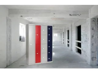 lockerkast,HxBxD 1802x305x305mm,1x4vakken,cil.-slot,romp lichtgrijs - 3