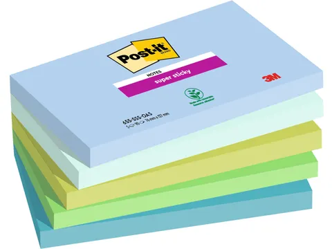 Memoblok 3M Post-it 655 76mmx127mm Super Sticky Oasis