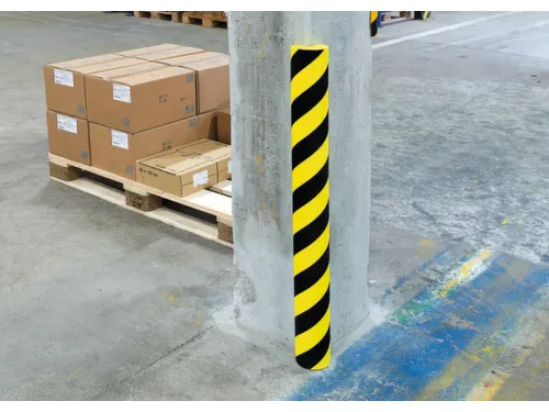 hoekbescherming,cirkel,LxØ 1000x100mm,EVAC-schuim,geel/zwart