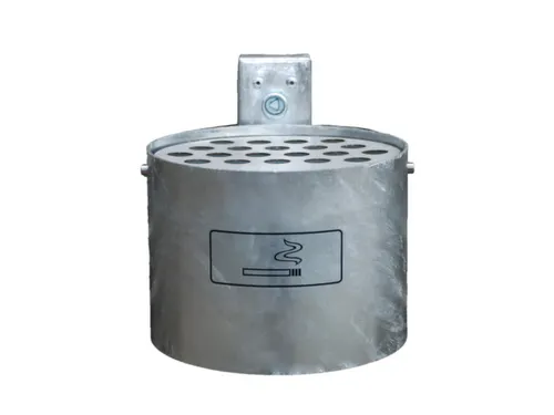 Asbak Rond 4 liter 135x200mm Binnen/Buitengebruik Wandmontage Verzinkt