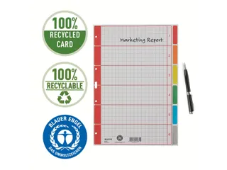 Tabbladen Leitz 4-gaats 4350 6-delig grijs karton - 3