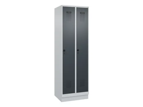 locker,HxBxD 1950x600x500mm,2vak,vak B 300mm,draaigrendel,sokkel
