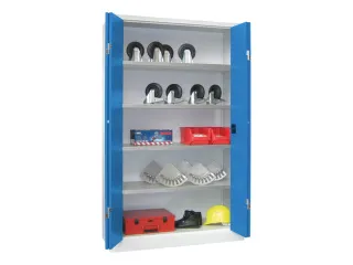 Vouwdeurkast 1950x1200x500mm 4legborden Verzinkt Ral7035 Front Ral5012 - 1