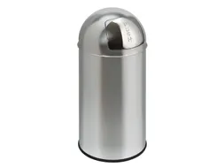 Afvalbak Pushcan EKO 40 liter met Pushdeksel Mat RVS
