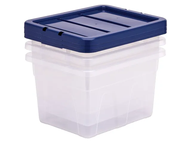 Opbergbox 22 Liter Plastic Transparant Blauw