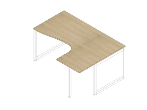 hoek-bureau,HxBxD 730x1600x1200mm,blad eiken,verdieping rechts