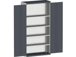 kast met geperforeerde platen,HxBxD 2000x1050x400mm,4xStalen bodem