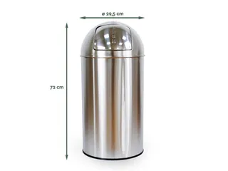 Push Bin Prullenbak RVS 40 Liter - 5