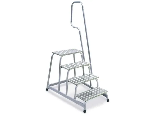 Montagetrap Aluminium H0 8m 4treden Platform Treden Traanplaat Leuning