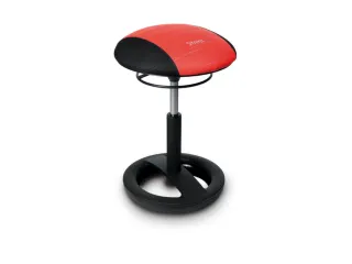 kruk zitting kunstleer/polyester zwart/rood zitting HxØ 440-570x385mm - 1