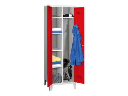 kleding-/wasgoedkast,HxBxD 1850x600x500mm,RAL7035,front RAL3000