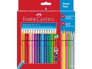 kleurpotlood Faber-Castell Grip promotieset 18 + 4 + 2 - 2