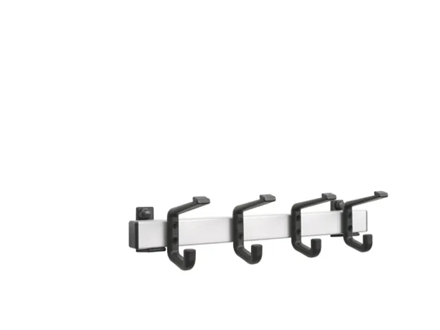 Wandkapstok L X D 400X 120Mm 4Haken Aluminium/zwart