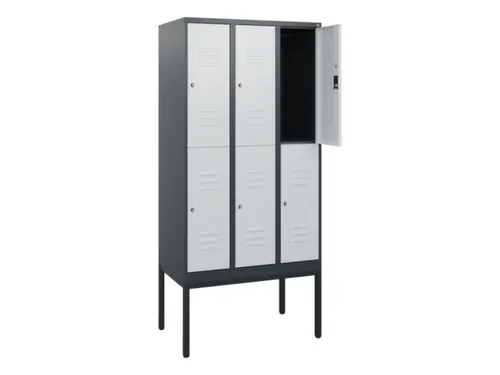 dubbeldekse locker,HxBxD 1950x900x500mm,3x2vak.,vak B 300mm,cil.-slot