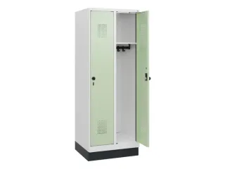 schoollocker,HxBxD 1630x600x500mm,2vak,vak B 300mm,draaigrendel,sokkel - 1