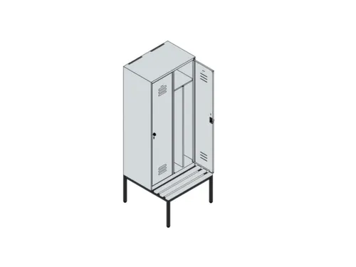 locker voor scheiding van kleding,HxBxD 2120x800x815mm,2vak