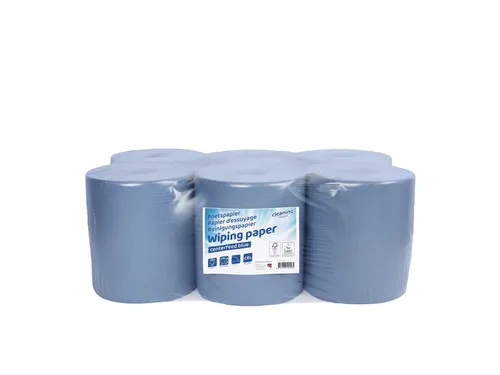 Poetspapier Cleaninq midi 1-laags 20cmx300m Blauw 6 rollen