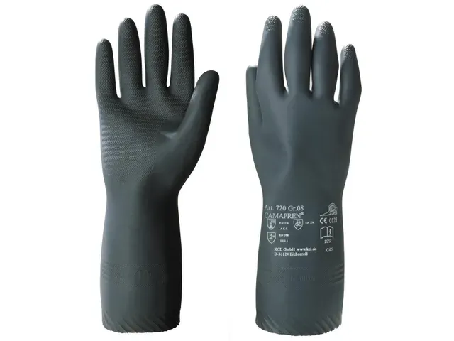 KCL Camapren 720 chemische handschoenen, zwart, maat 8, 100 stuks