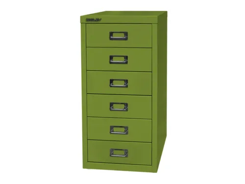 kantoor-ladekast HxBxD 590x279x380mm 6 laden romp + front groen staal
