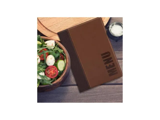 Menukaart Securit Trendy A5 2 tas bruin lederlook