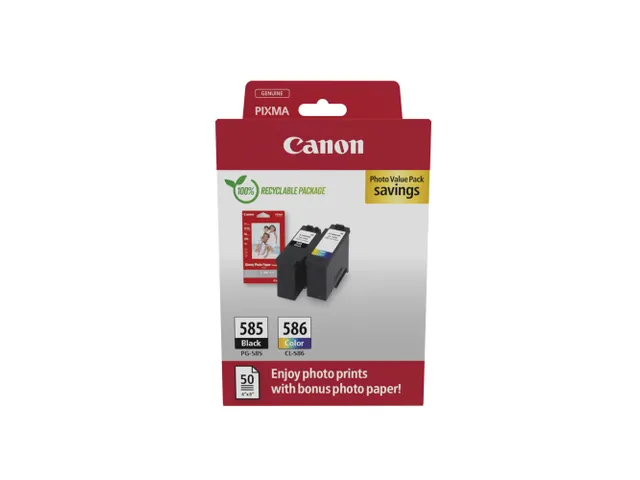 Canon PG-585/CL-586 PVP, Zwart, Cyaan, Magenta, Geel, 2 stuk(s), Photo