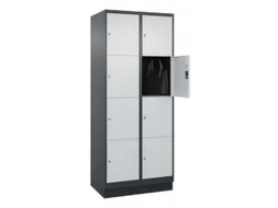 lockerkast,HxBxD 1950x800x500mm,2x4vakken,vak B 400mm,cil.-slot,sokkel