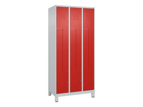 Z-garderobekast,HxBxD 1950x900x500mm,vak B 150/300mm,cil.-slot,voeten