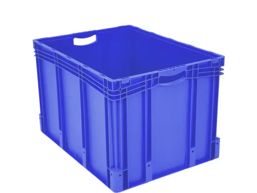 Euronorm Stapelkrat Pp 520x800x600mm 217l Standaardbodem 60kg Blauw