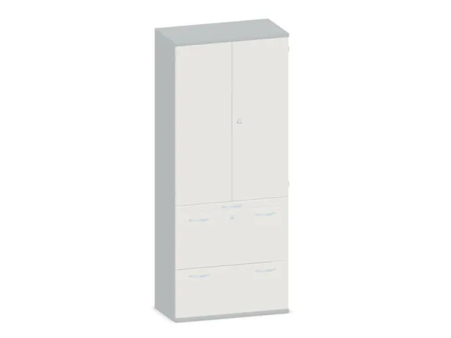 kantoorkast,HxBxD 1920x800x430mm,decor romp lichtgrijs,decor front wit