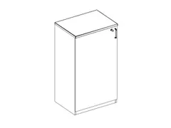 kantoorkast,HxBxD 825x600x445mm,MP-lichtgrijs