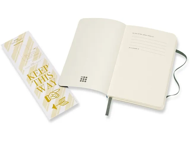 Notitieboek Moleskine pocket 90x140mm blanco soft cover myrtle green