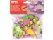 Fleur autocollante pailletée couleurs assorties 48 pièces