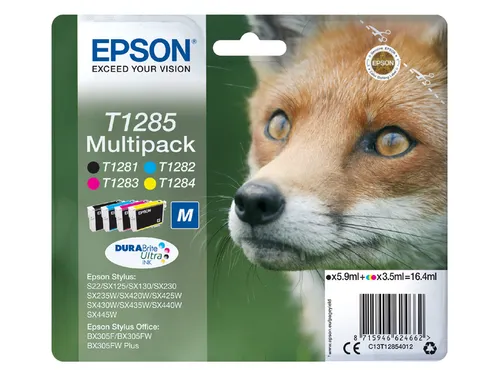 Epson T1285 Inktcartridges Multipack Zwart + 3 Kleuren