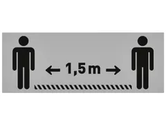 Vloersticker OPUS 2 40x15cm lichtgrijs/zwart