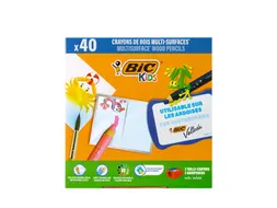 Kleurpotloden Bickids Multi Surface + 2 puntenslijpers ass 10kl 40st