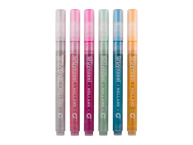 Feutre Bruynzeel Kids pastel argent or Glitter set 6 couleurs brillant
