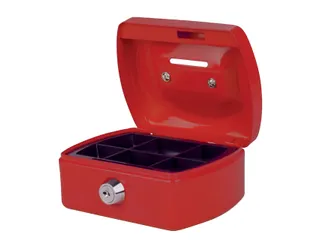 Geldkist Pavo met muntgleuf 125x95x60mm rood - 1