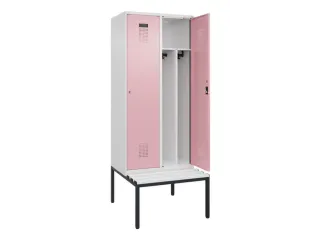 locker met bank,voor scheiding van kleding,HxBxD 2120x800x815mm,2vak - 1