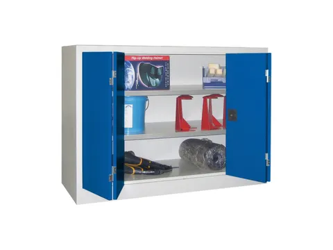 Vouwdeurkast 1000x1200x500mm 2legborden Verzinkt Ral7035 Front Ral5010