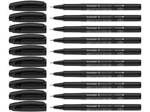 Fineliner Schneider Topliner 967 Zwart 0.4mm