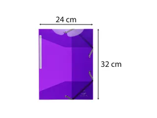 Elastomap met 3 kleppen IDERAMA PP in polypropyleen 5/10de A4 Paars - 8