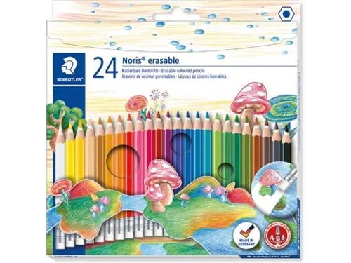 Staedtler Kleurpotlood Noris Club Uitgombaar 24 Potloden