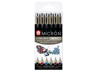 Fineliner Sakura Pigma Micron 05 basic set 6 kleuren - 1